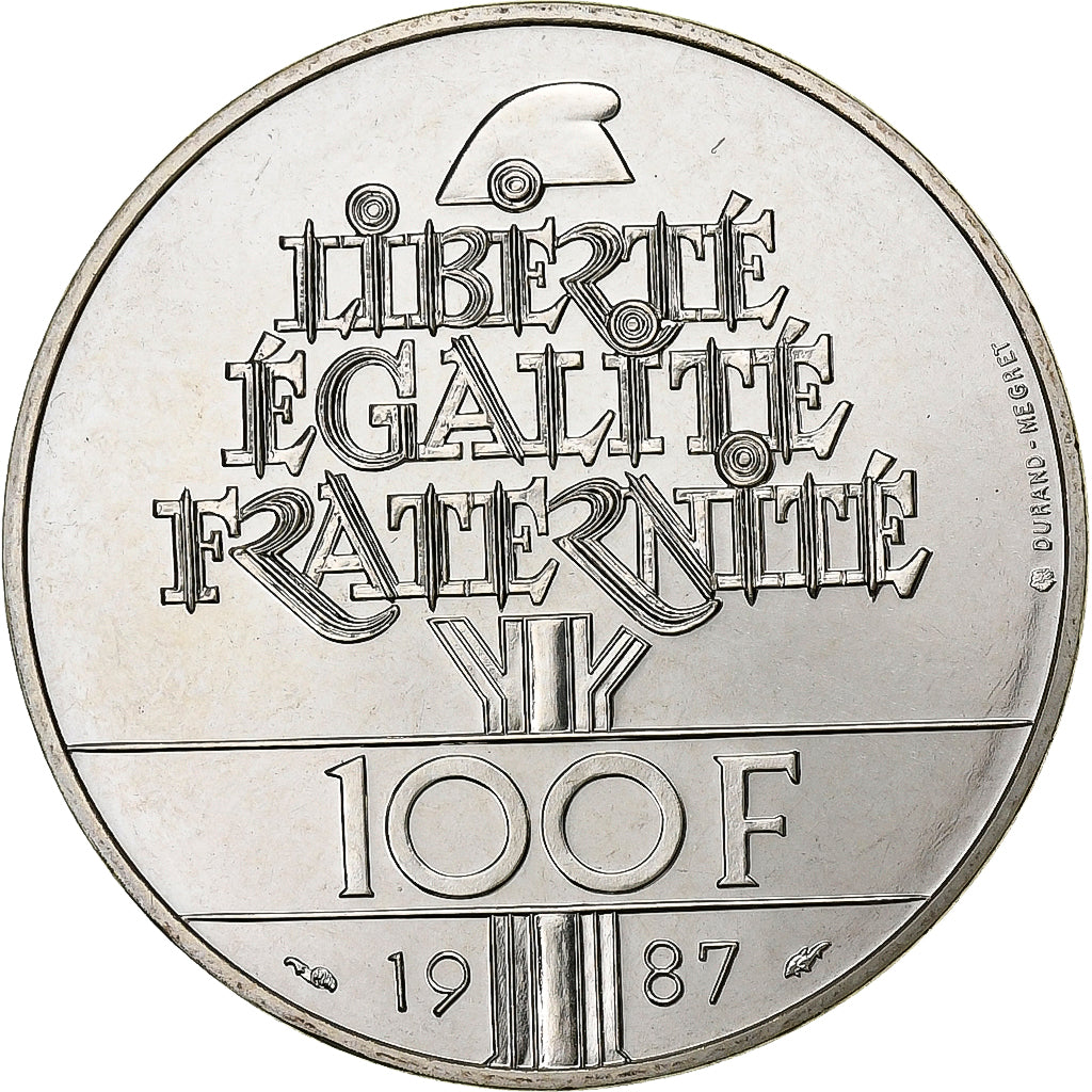 Münze, Frankreich, 100 Francs, 1987, STGL, Silber, KM:962a