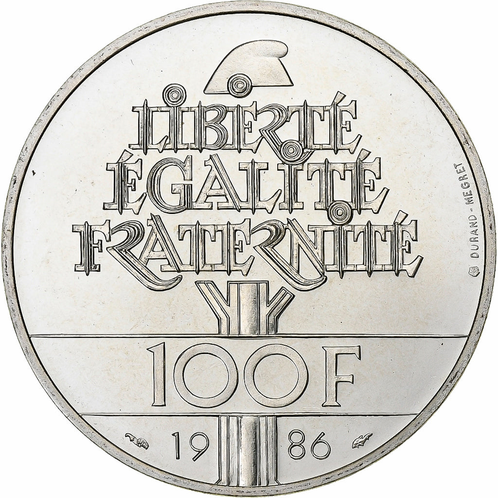 Francia, 100 Francs, 1986, Plata, FDC, Gadoury:901p, KM:P972