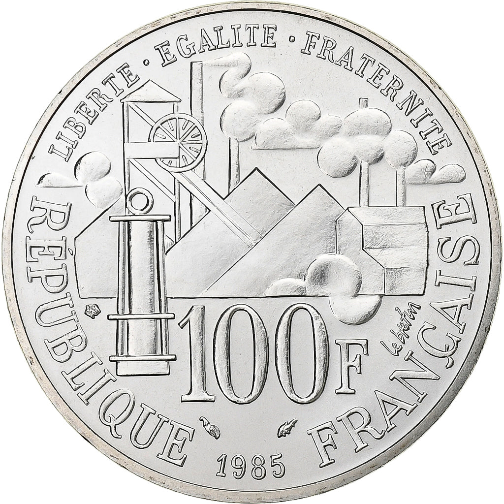 Moeda, França, Germinal, 100 Francs, 1985, MS(65-70), Prata, KM:957