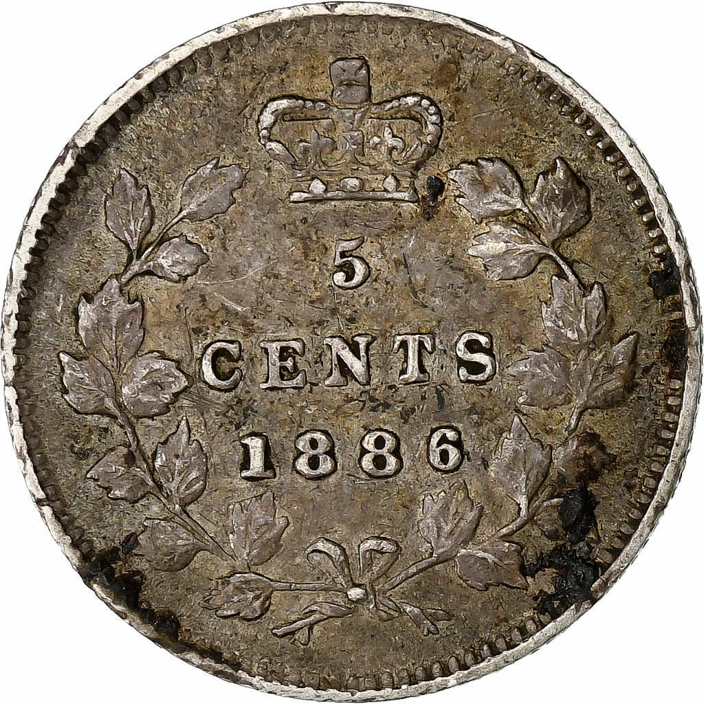 Canadá, Victoria, 5 Cents, 1886, Royal Canadian Mint, Prata, EF(40-45), KM:2