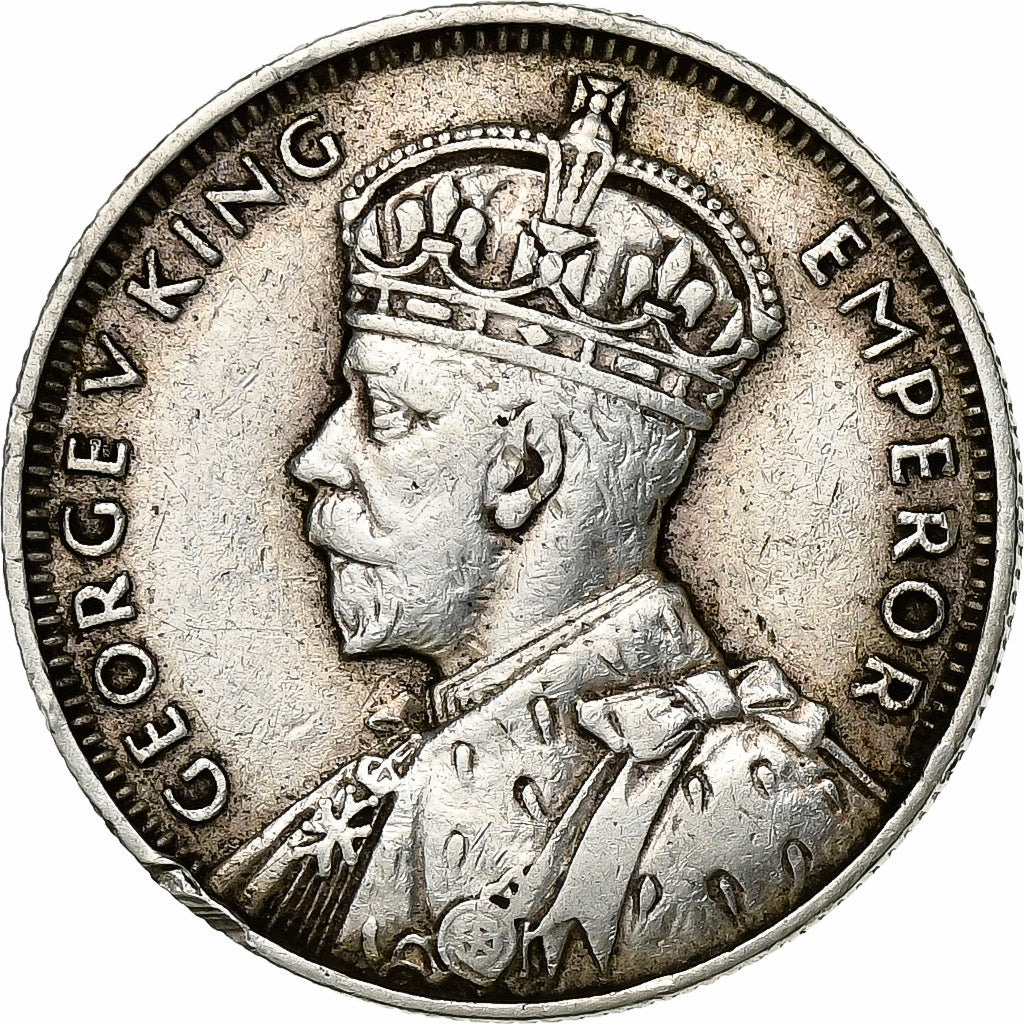 Coin, Mauritius, George V, 1/4 Rupee, 1934, AU(50-53), Silver, KM:15