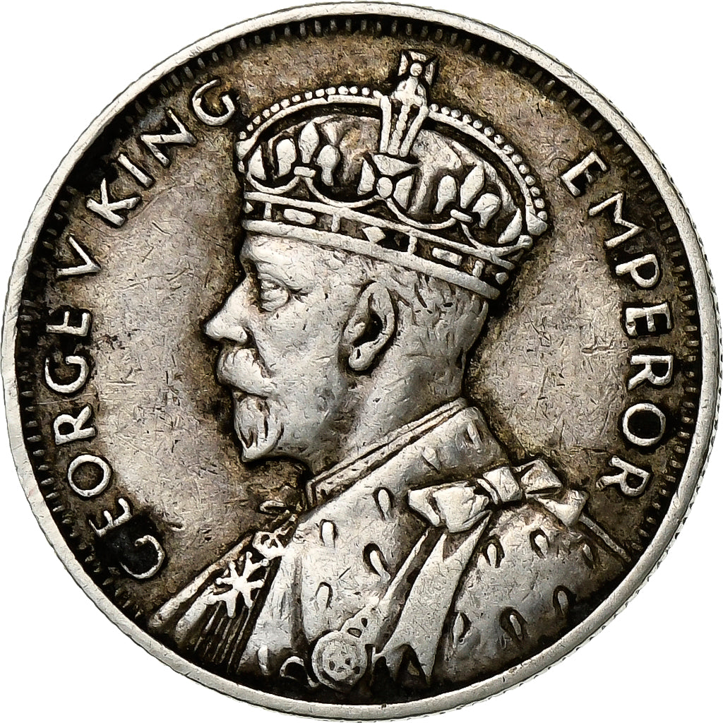 Mauritius, George V, 1/4 Rupee, 1936, SS, Silber, KM:15