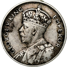 Coin, Mauritius, George V, 1/4 Rupee, 1934, AU(50-53), Silver, KM:15