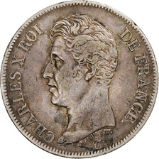 FRANCE, Charles X, 5 Francs, 1826, Paris, KM #720.1, VF(30-35), Silver, Gadoury.