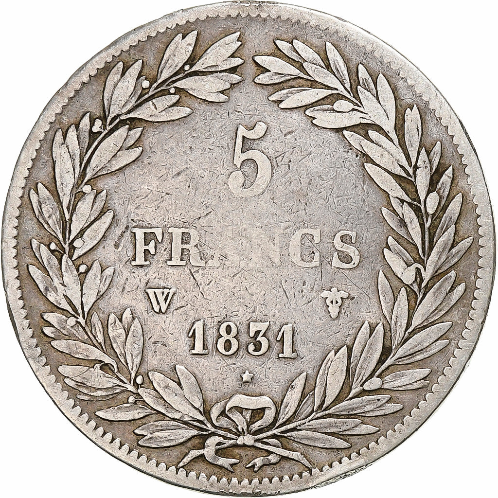 Monnaie, France, Louis-Philippe, 5 Francs, 1831, Lille, TB, Argent, Gadoury:676