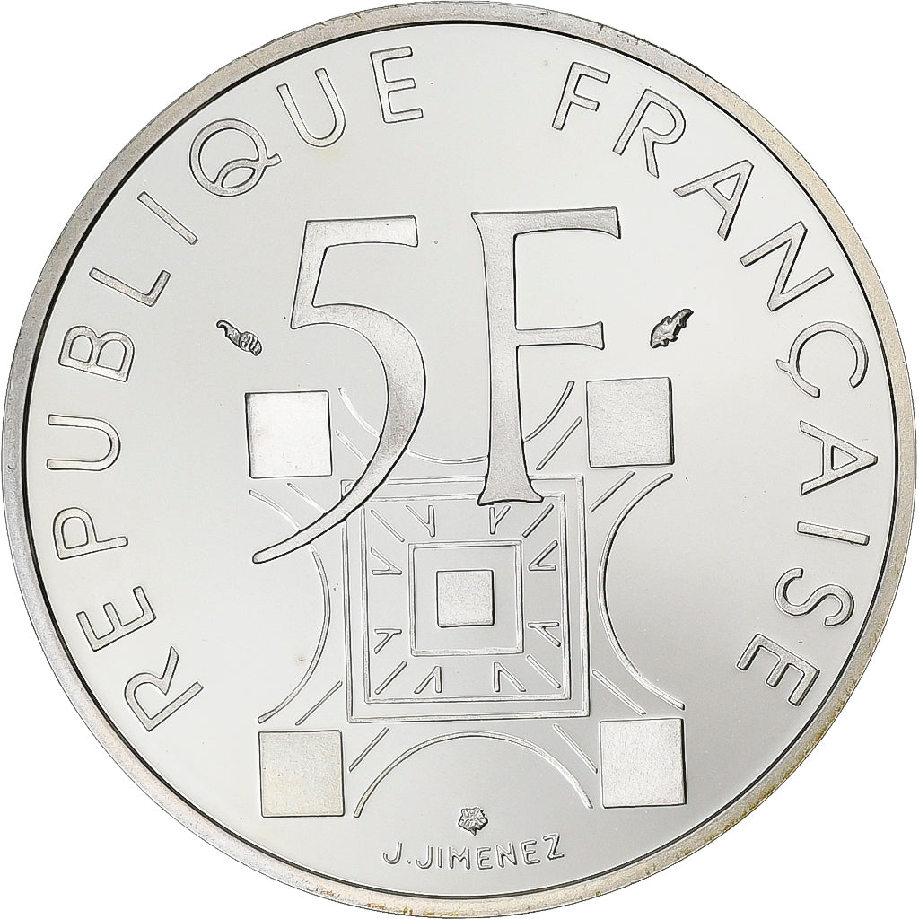 Moeda, França, 5 Francs, 1989, Paris, BE, MS(65-70), Prata, KM:968a
