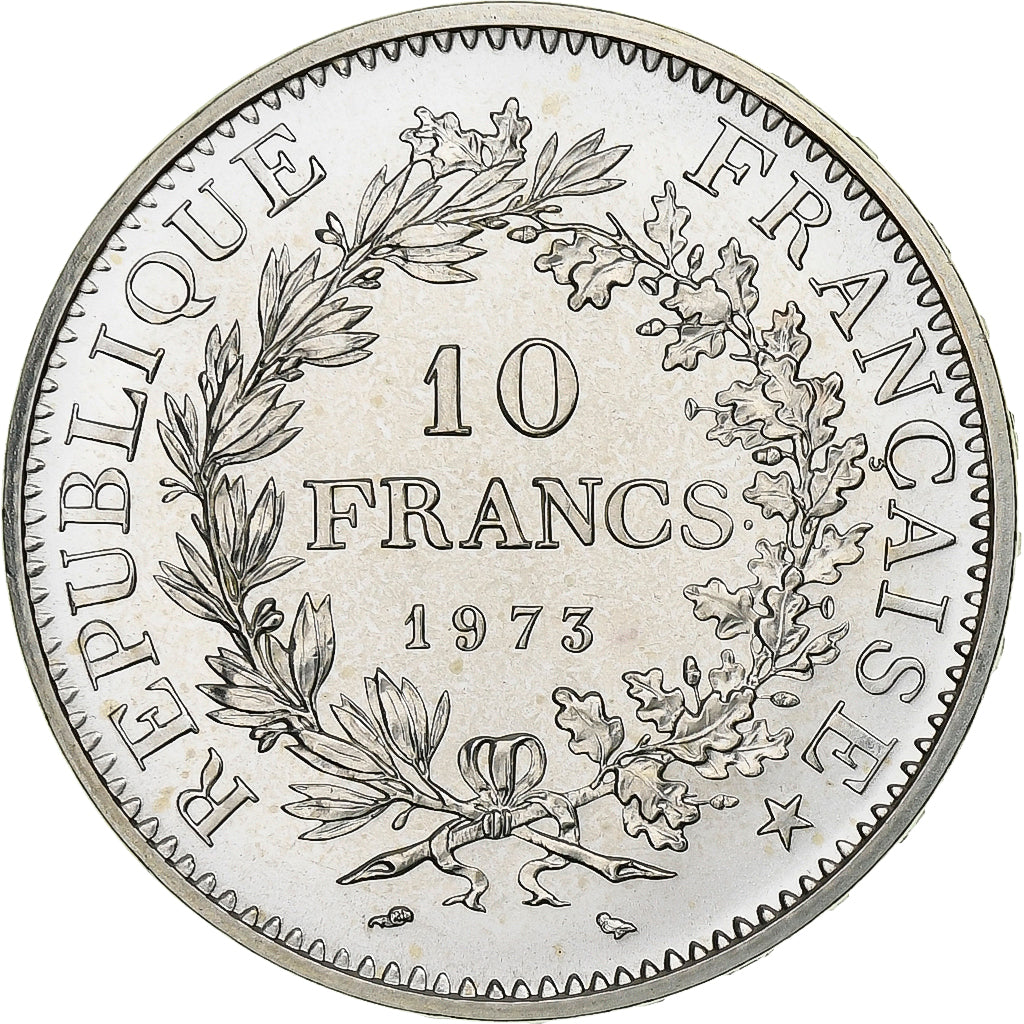 France, 10 Francs, Hercule, 1973, Paris, Silver, MS(64), Gadoury:813, KM:932