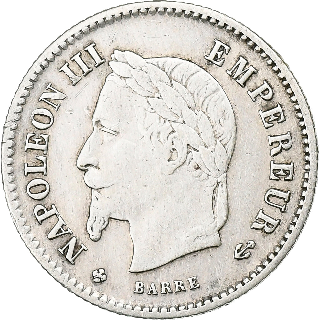 Münze, Frankreich, Napoleon III, 20 Centimes, 1867, Strasbourg, SS+, Silber