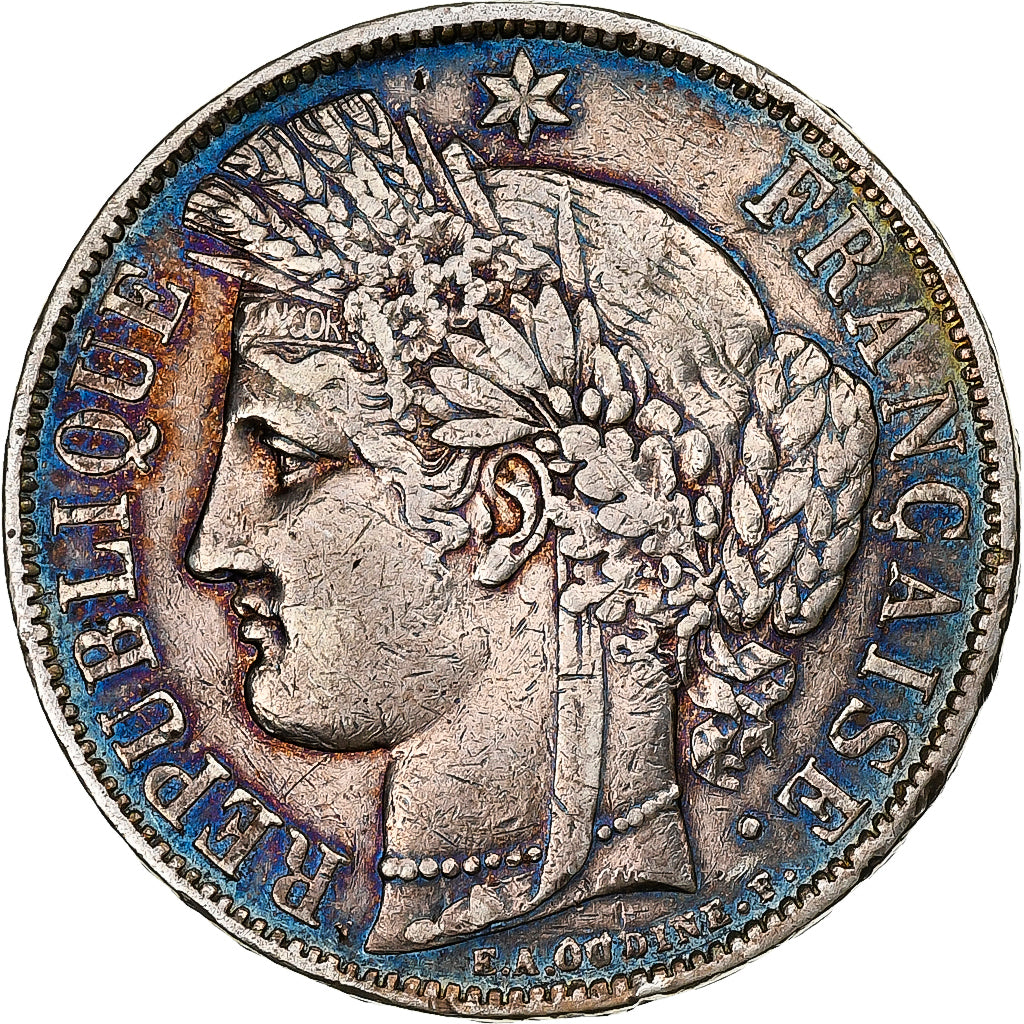 Francia, Cérès, 5 Francs, 1870, Paris, MB+, Argento, KM:818.1, Gadoury:742