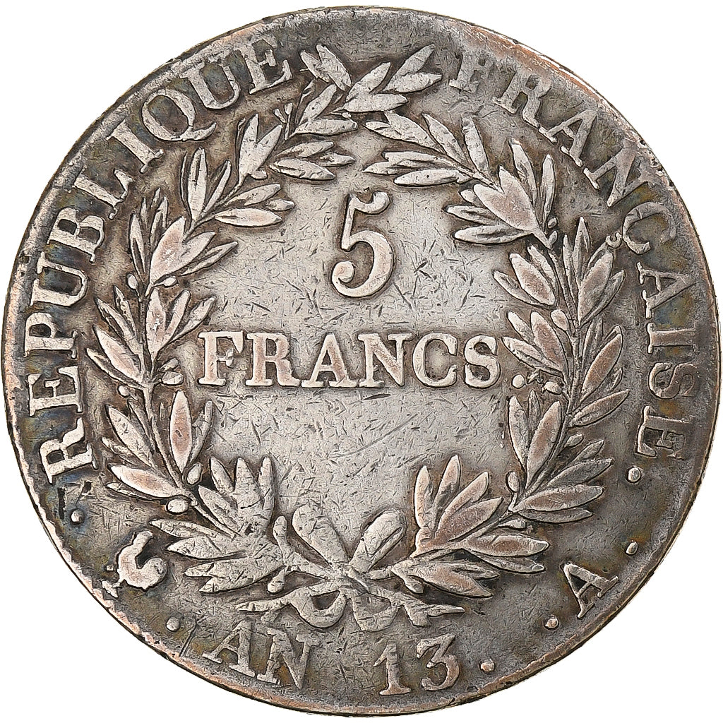 Frankreich, Napoleon I, 5 Francs, AN 13, Paris, Silber, S, Gadoury:580, KM:662.1