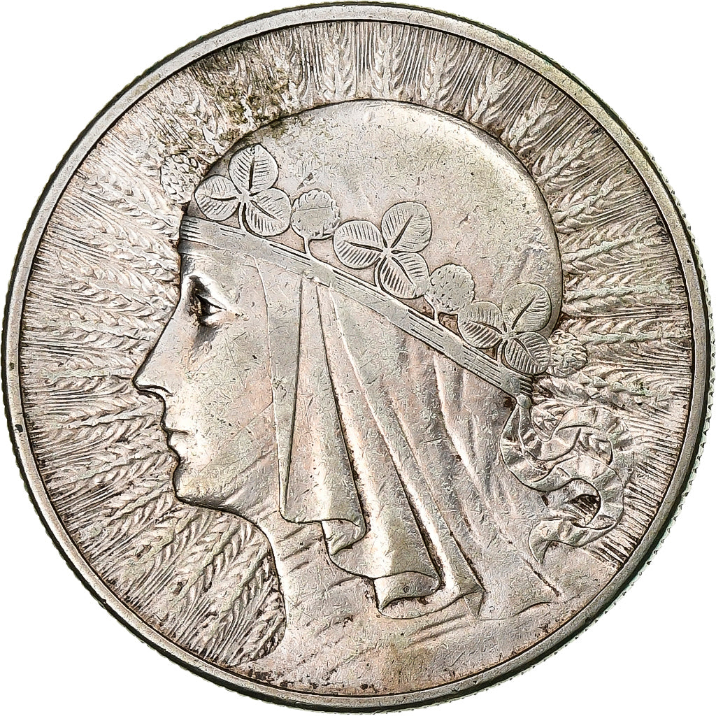 Poland, 10 Zlotych, 1932, Warsaw, Silver, AU(50-53), KM:22