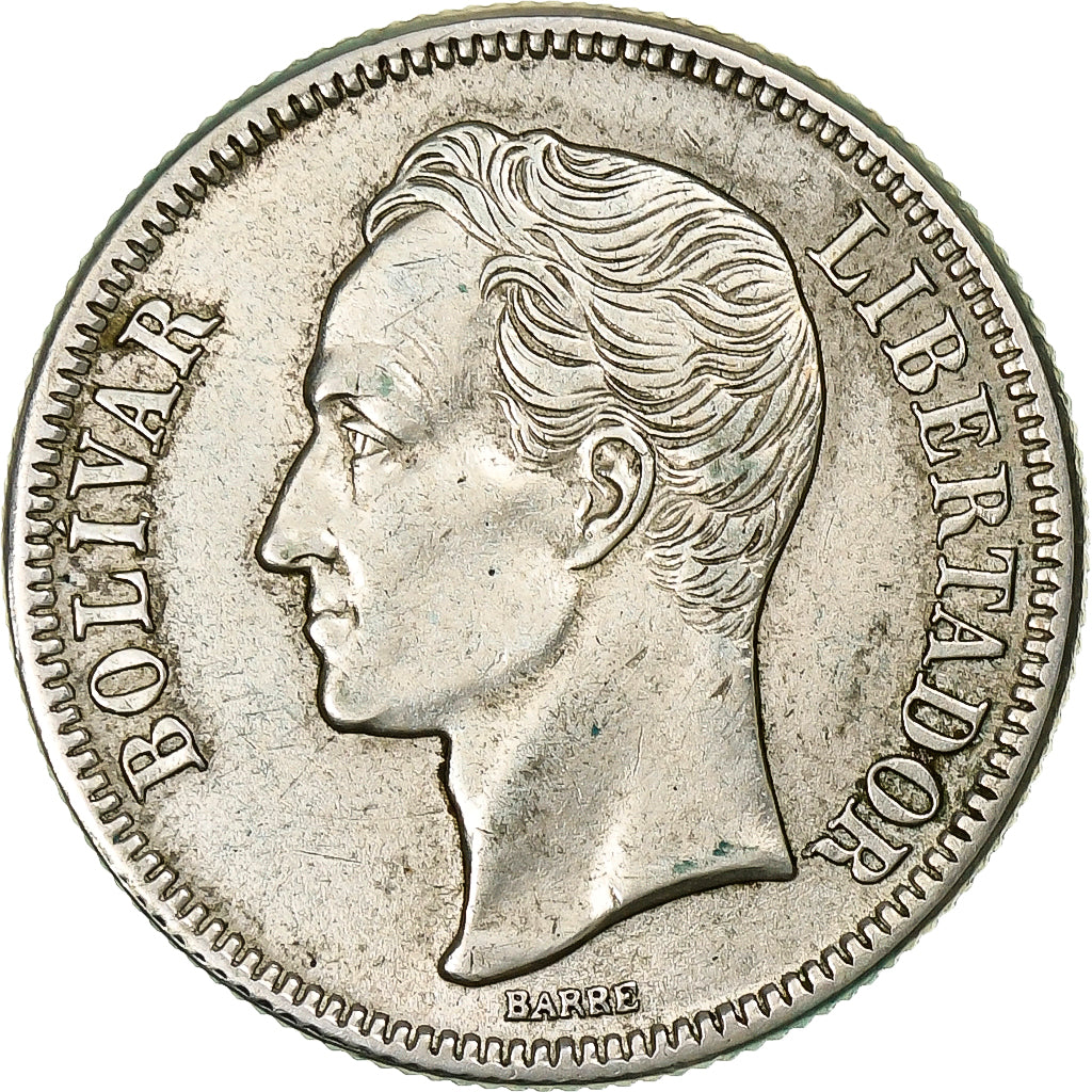 Monnaie, Venezuela, Gram 10, 2 Bolivares, 1945, Philadelphie, TTB+, Argent