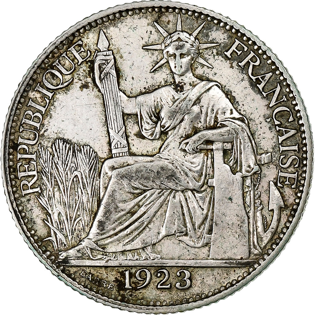 Indochine, 20 Cent, 1923, Paris, MS(60-62), Silver, Lecompte #223, 5.43