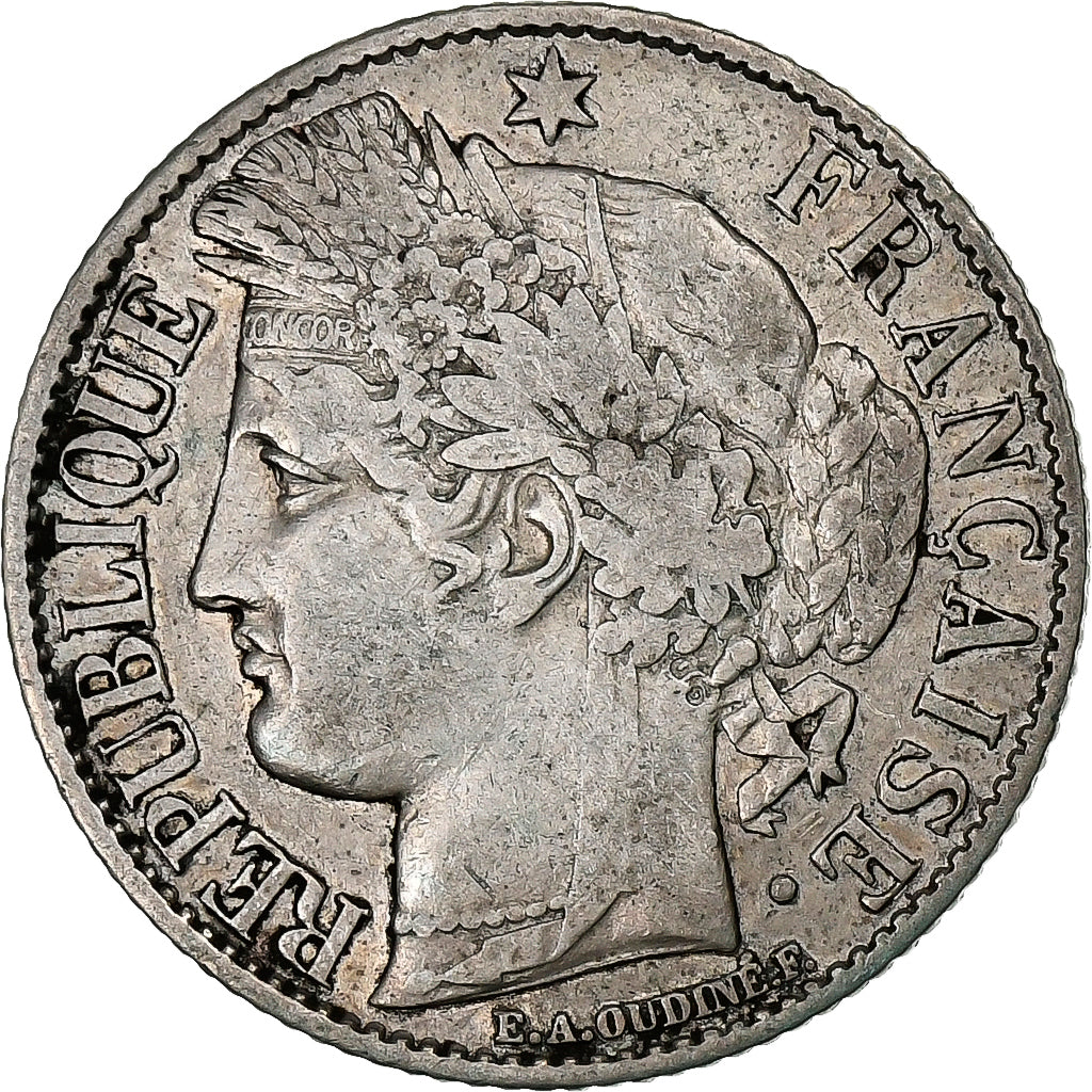 France, Cérès, Franc, 1895, Paris, VF(30-35), Silver, KM:822.1, Gadoury:465a