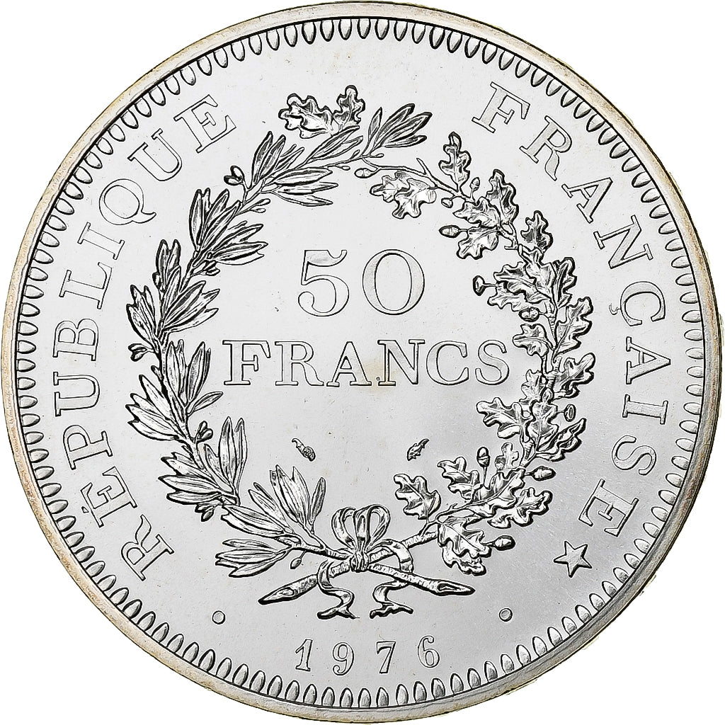 France, Hercule, 50 Francs, 1976, Paris, série FDC, MS(65-70), Silver