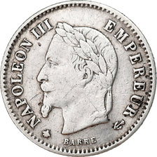 France,Napoleon III,20 Centimes,1867,Paris,VF(30-35),Silver,KM 808.1,Gadoury 309