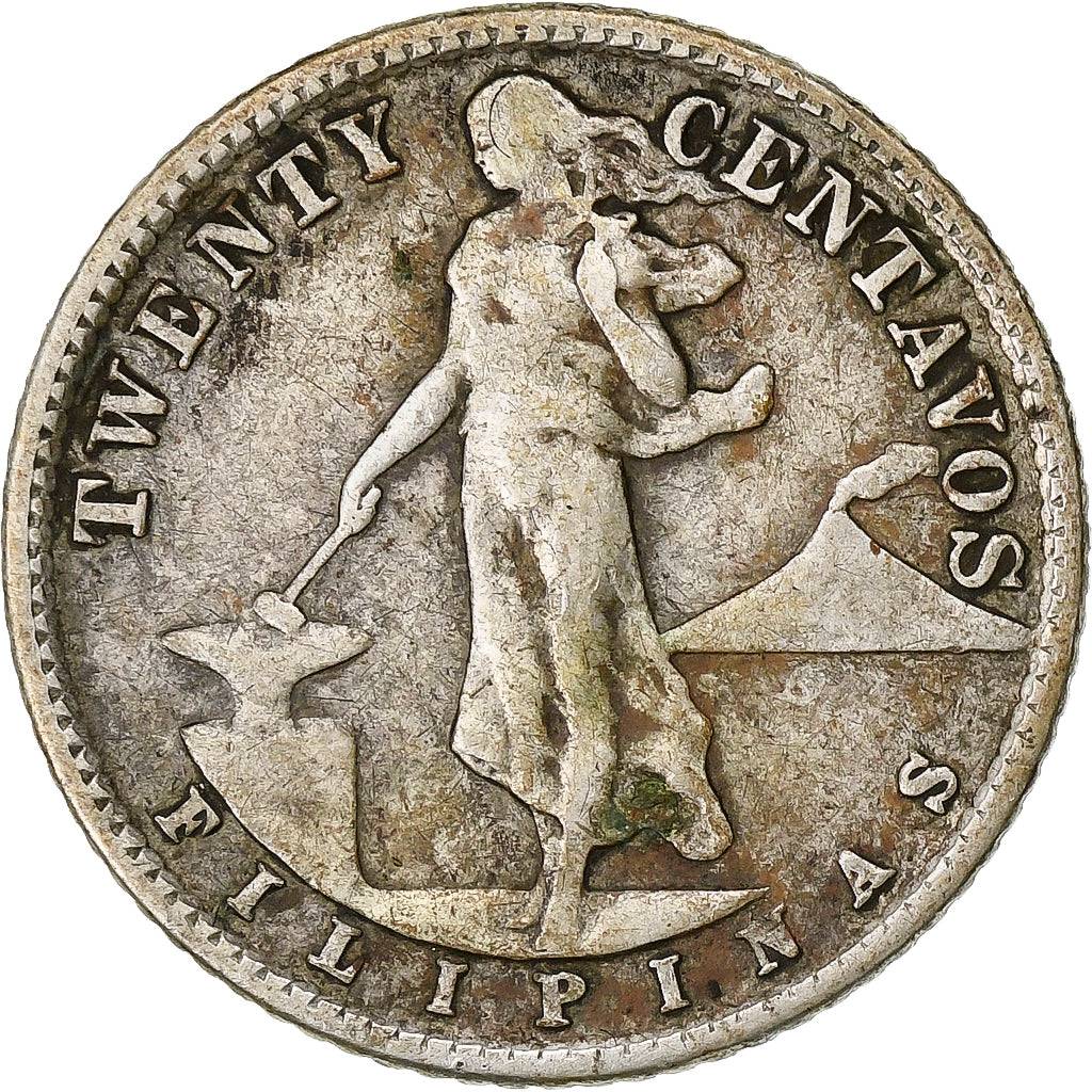 Philippinen, 20 Centavos, 1945, Denver, Silber, SS, KM:182