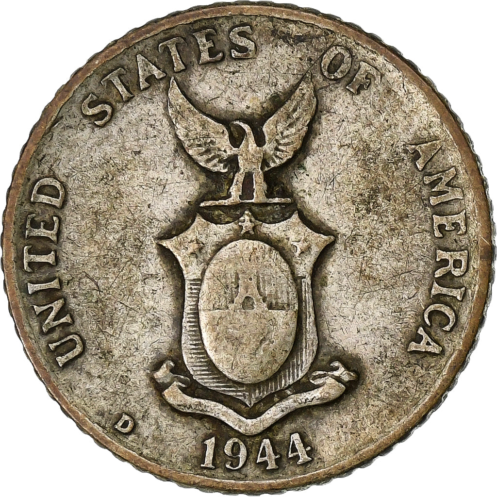 Coin, Philippines, 10 Centavos, 1944, EF(40-45), Silver, KM:181