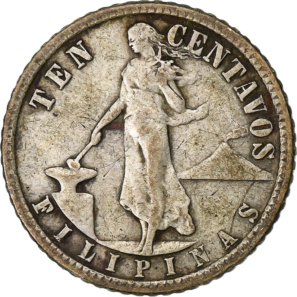 Coin, Philippines, 10 Centavos, 1944, EF(40-45), Silver, KM:181