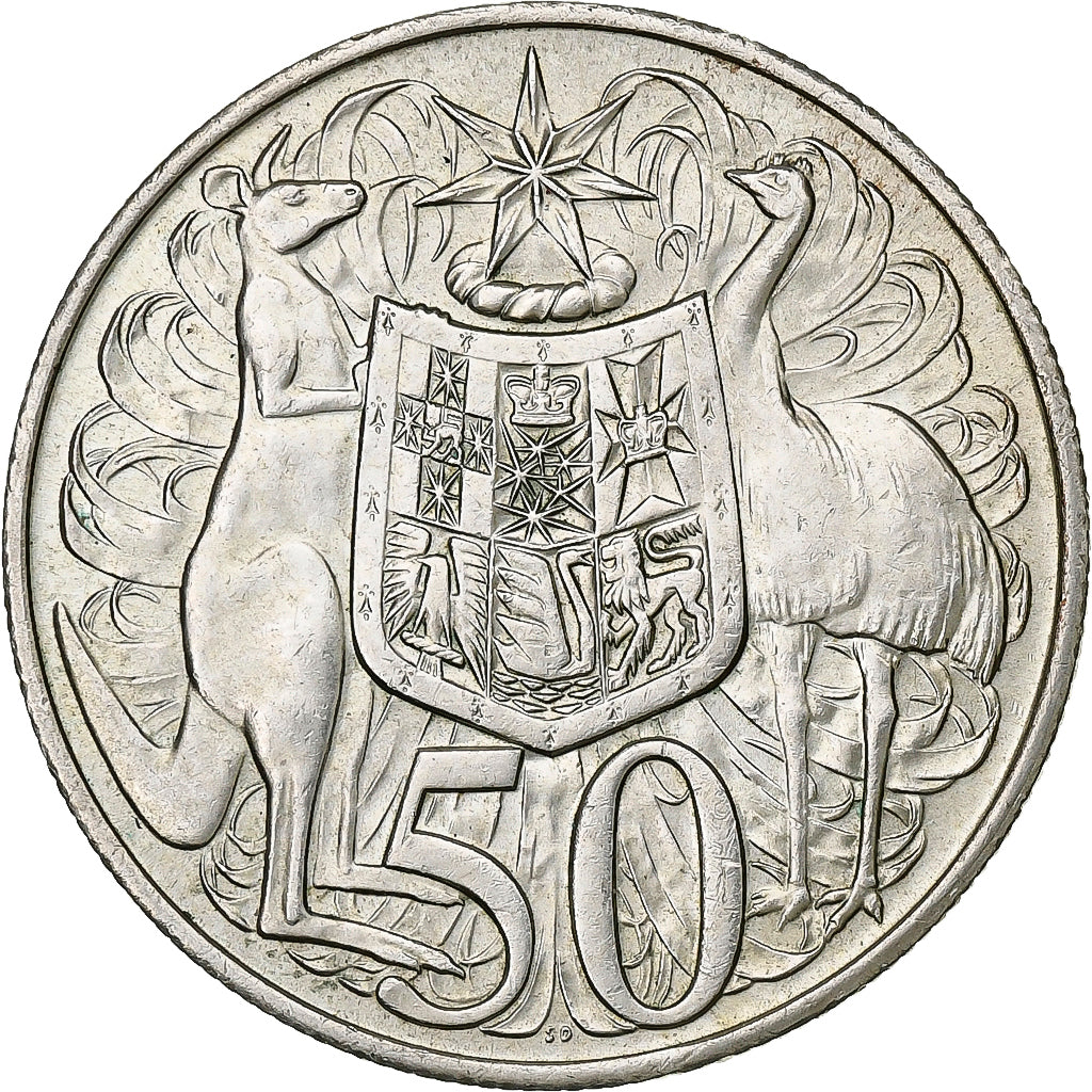 Münze, Australien, Elizabeth II, 50 Cents, 1966, VZ, Silber, KM:67