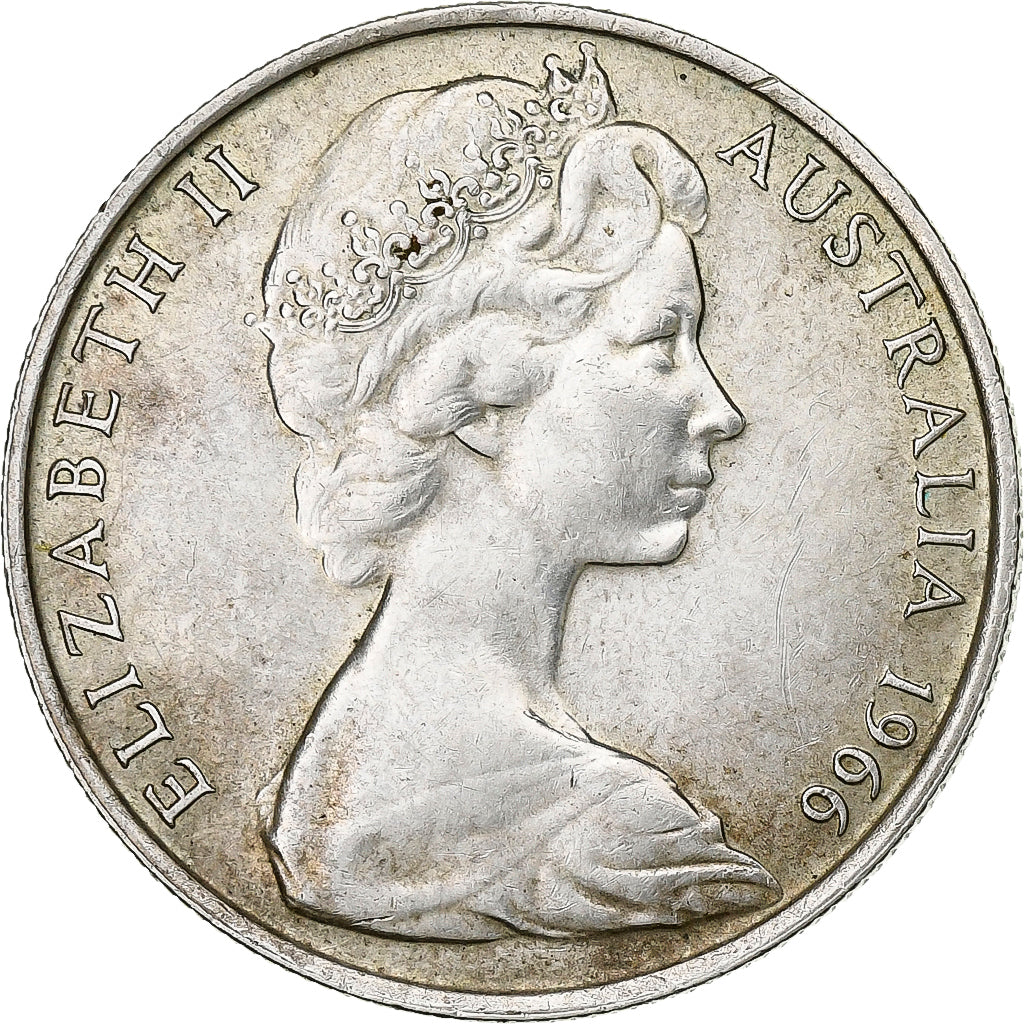 Coin, Australia, Elizabeth II, 50 Cents, 1966, AU(55-58), Silver, KM:67