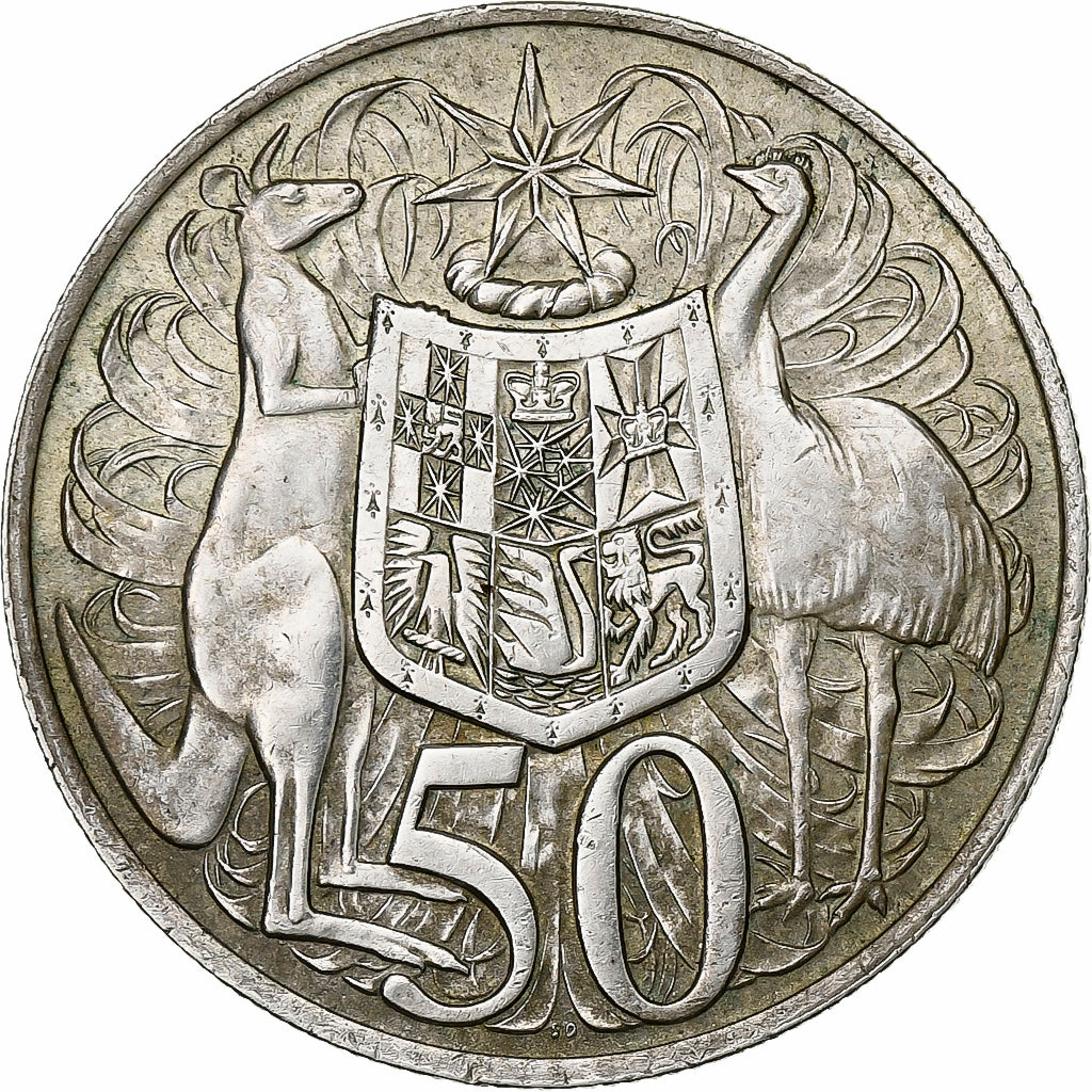 Coin, Australia, Elizabeth II, 50 Cents, 1966, AU(55-58), Silver, KM:67