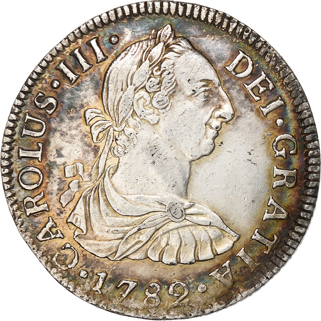 Coin, Mexico, Charles III, 2 Reales, 1782, Mexico City, MS(60-62), Silver