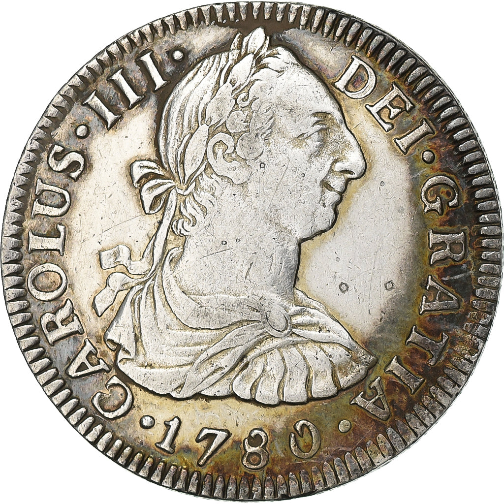 Mexico, Charles III, 2 Reales, 1780, Mexico City, Silver, AU(55-58), KM:88.2