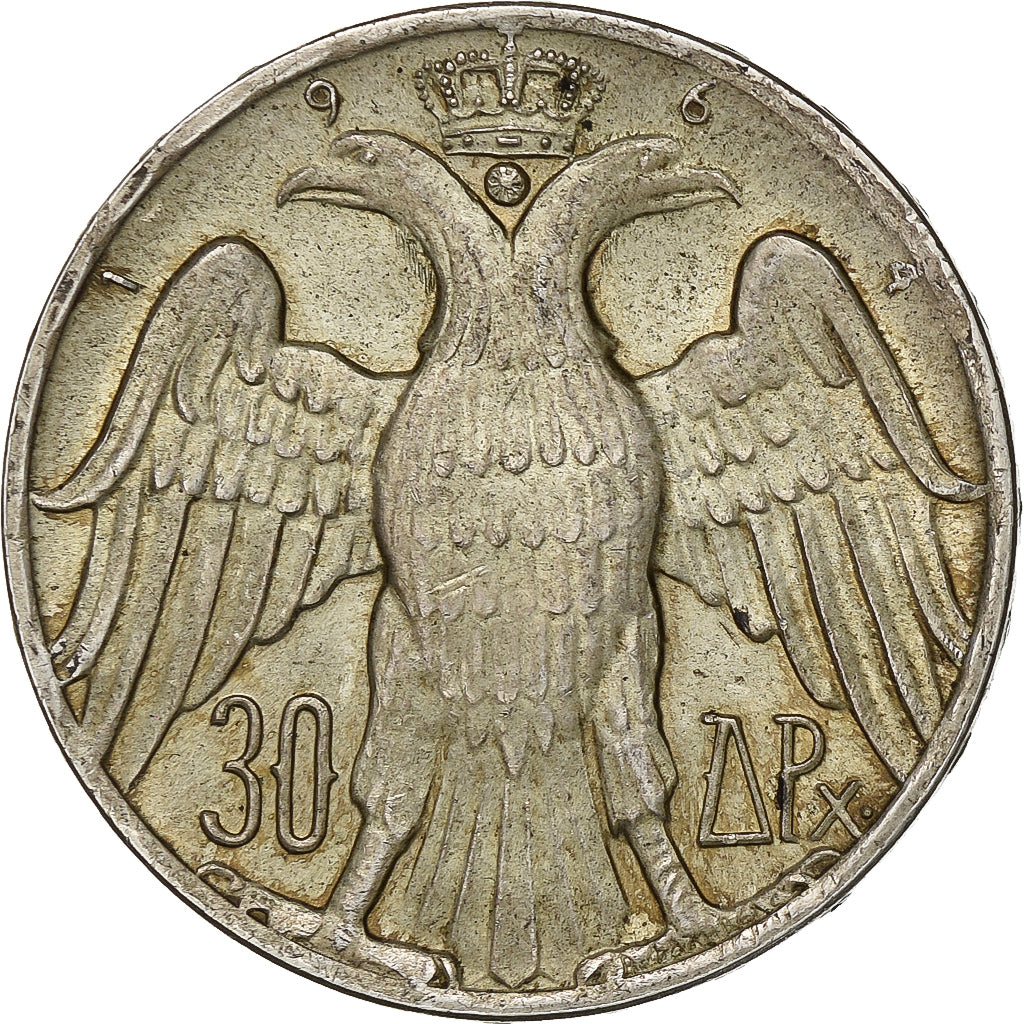 Grecia, Constantine II, 30 Drachmai, 1964, Argento, SPL-, KM:87