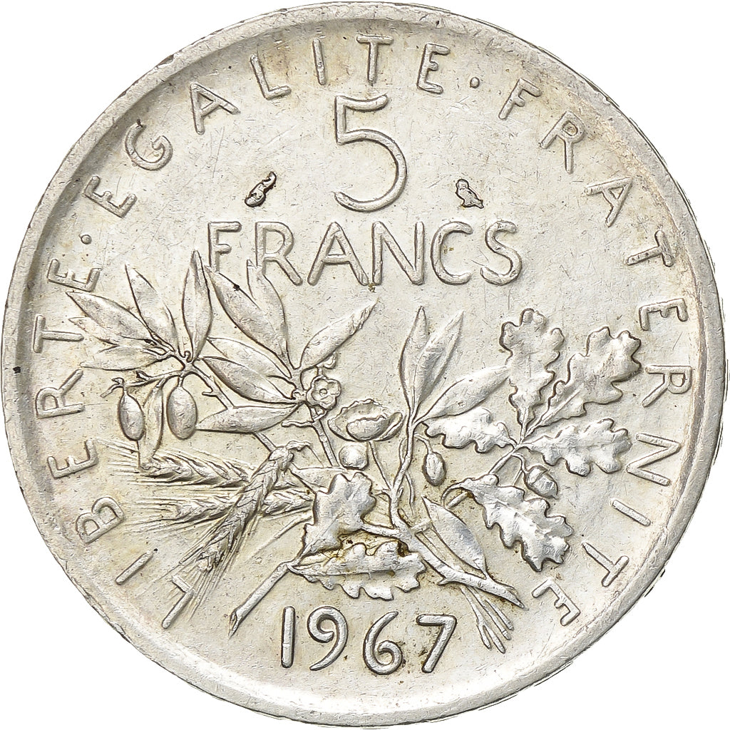Moneta, Francia, Semeuse, 5 Francs, 1967, Paris, BB+, Argento, KM:926