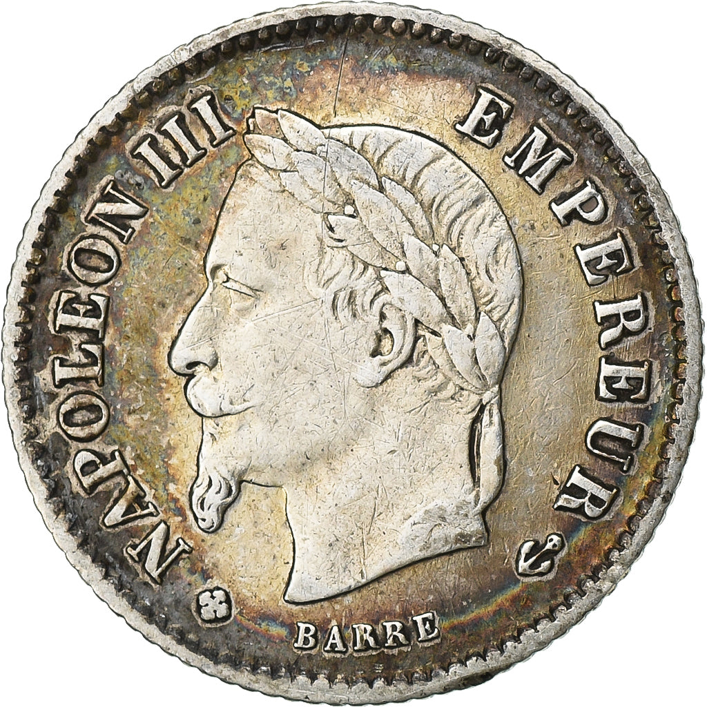 Coin, France, Napoleon III, 20 Centimes, 1867, Strasbourg, AU(50-53), Silver