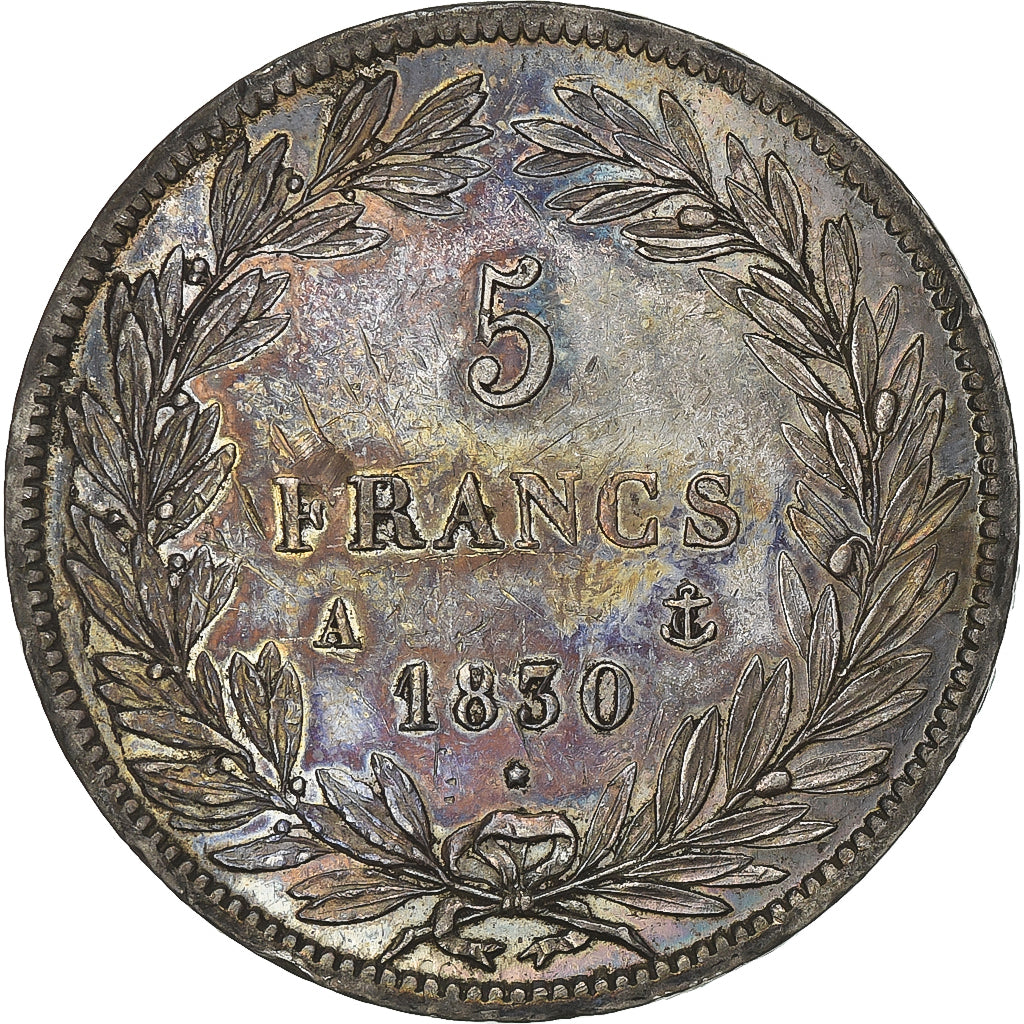 France, 5 Francs, Louis-Philippe, 1830, Paris, Silver, AU(50-53), Gadoury:676a