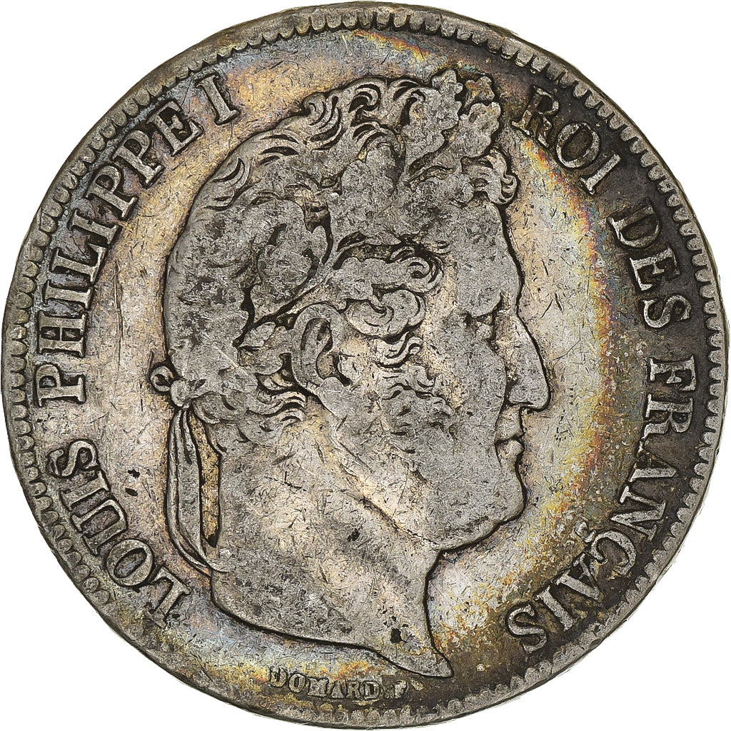 Coin, France, Louis-Philippe, 5 Francs, 1837, Rouen, VF(30-35), Silver