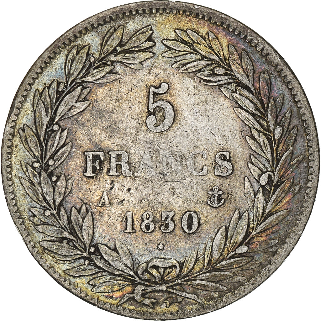Francia, Louis-Philippe, 5 Francs, 1830, Paris, MB+, Argento, KM:735.1, Gadou...