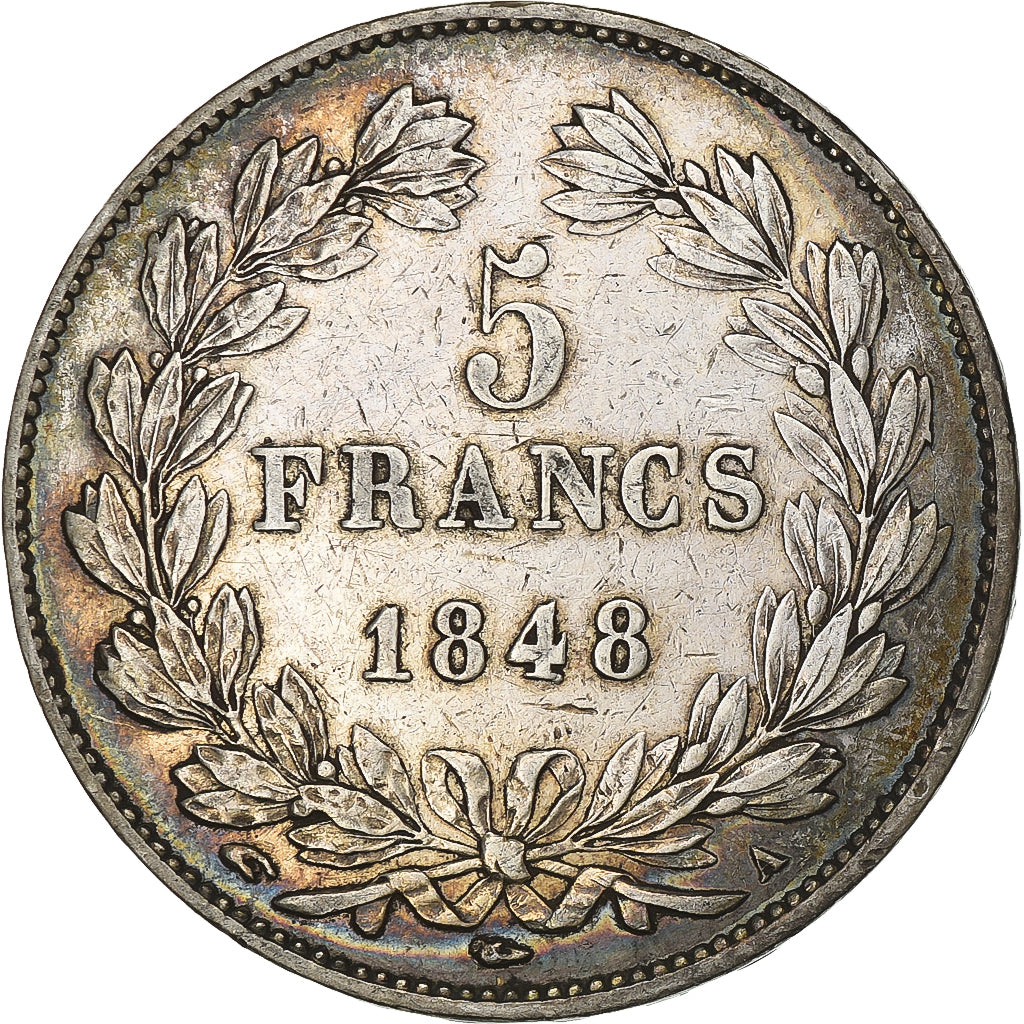 France, 5 Francs, Louis-Philippe, 1848, Paris, Argent, TTB, Gadoury:678a