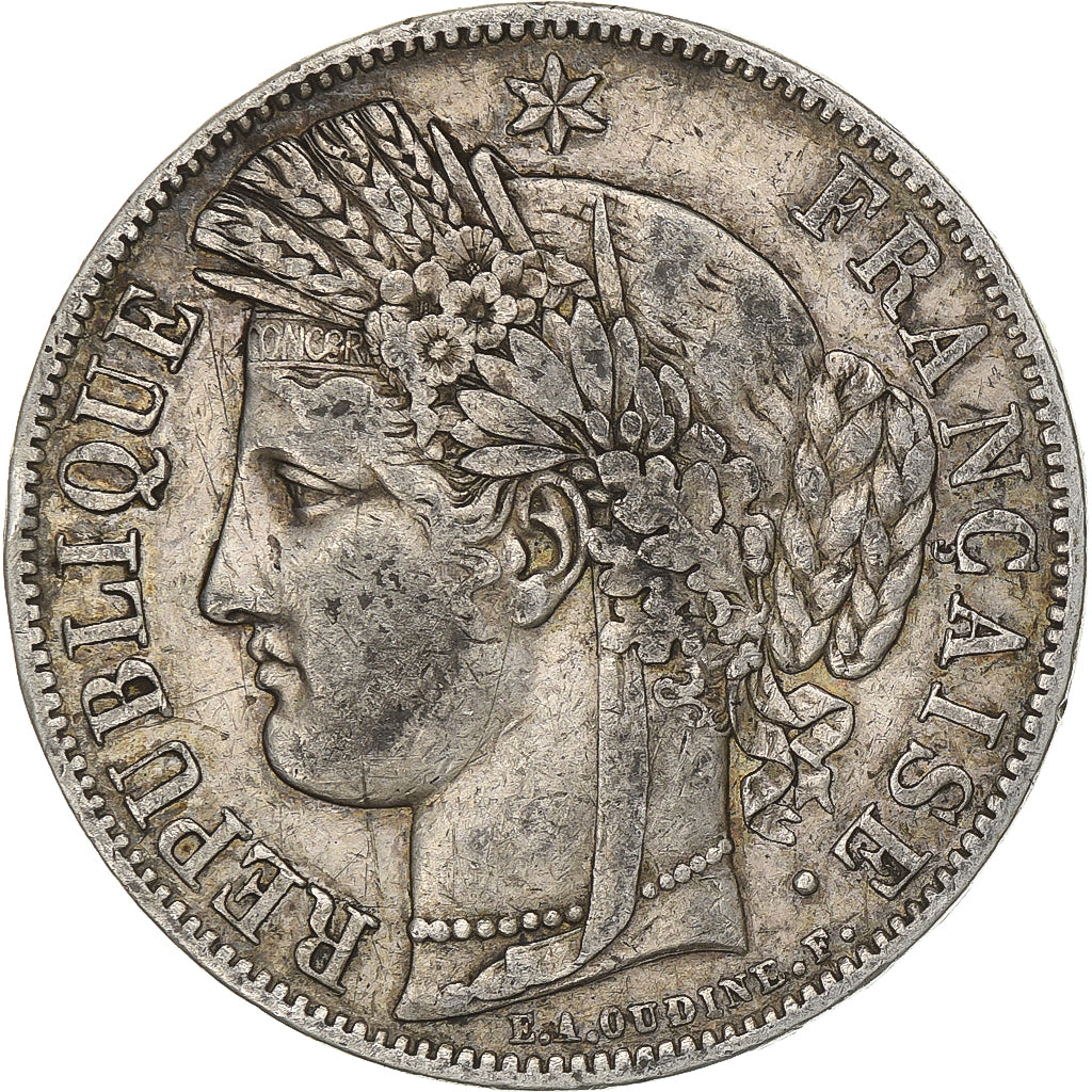 Francia, Cérès, 5 Francs, 1849, Paris, BB, Argento, KM:761.1, Gadoury:719