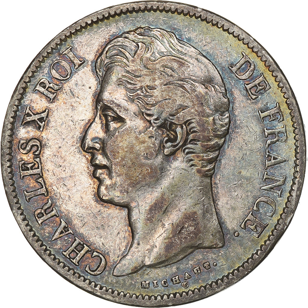 Francia, 5 Francs, Charles X, 1829, Nantes, Plata, MBC, Gadoury:644
