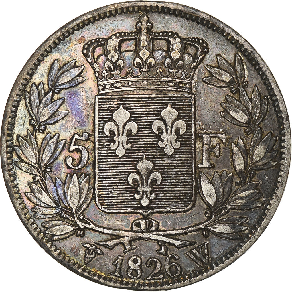 Munten, Frankrijk, Charles X, 5 Francs, 1826, Lille, FR+, Zilver, KM:720.13