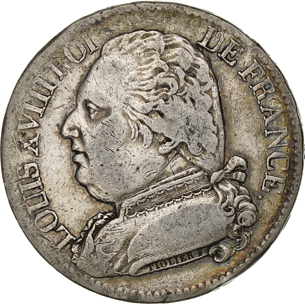 Francia, Louis XVIII, 5 Francs, 1814, Bayonne, MB+, Argento, KM 702.8