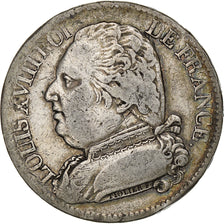 Francia, Louis XVIII, 5 Francs, 1814, Bayonne, MB+, Argento, KM 702.8