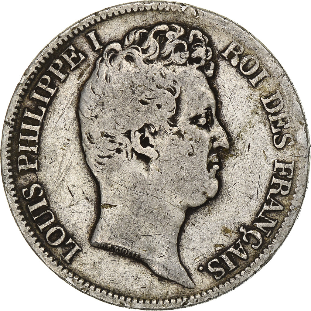 Moneta, Francia, Louis-Philippe, 5 Francs, 1831, Marseille, MB+, Argento