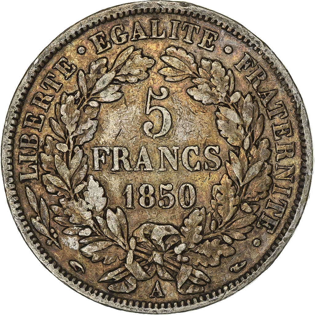 Coin, France, Cérès, 5 Francs, 1850, Paris, VF(30-35), Silver, KM:761.1