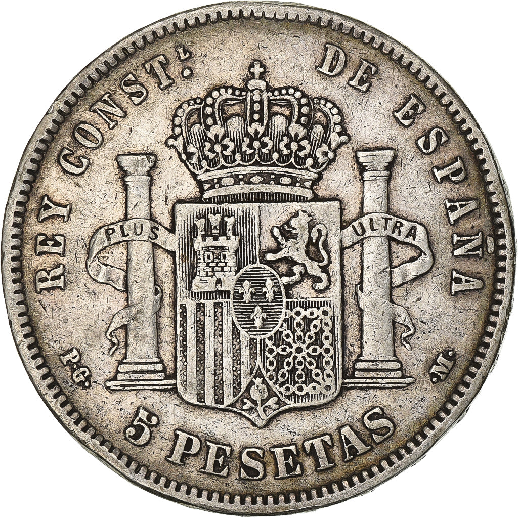 Münze, Spanien, Alfonso XIII, 5 Pesetas, 1892, Madrid, S+, Silber, KM:700