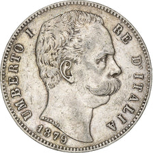 Italy, Umberto I, 5 Lire, 1879, Rome, Silver, VF(30-35), KM:20