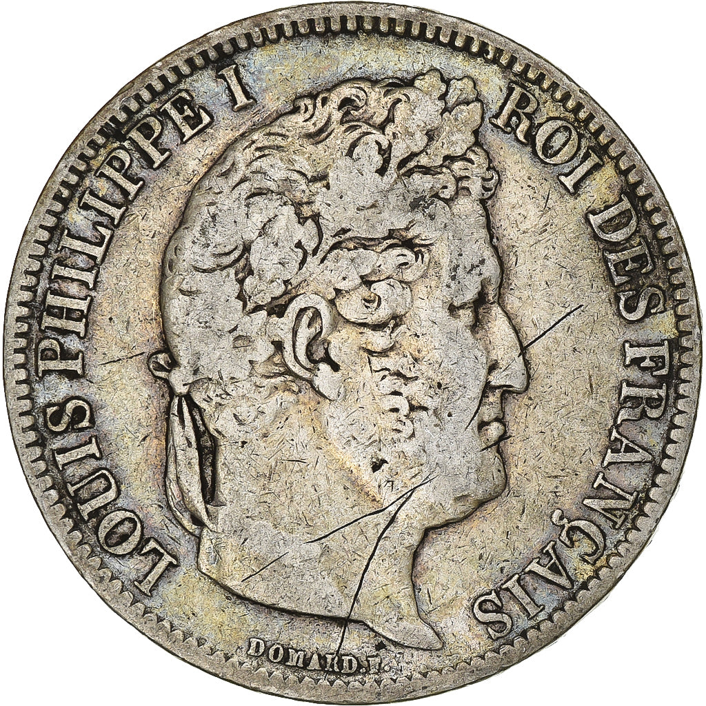 Moneda, Francia, Louis-Philippe, 5 Francs, 1831, Rouen, BC+, Plata, KM:745.2
