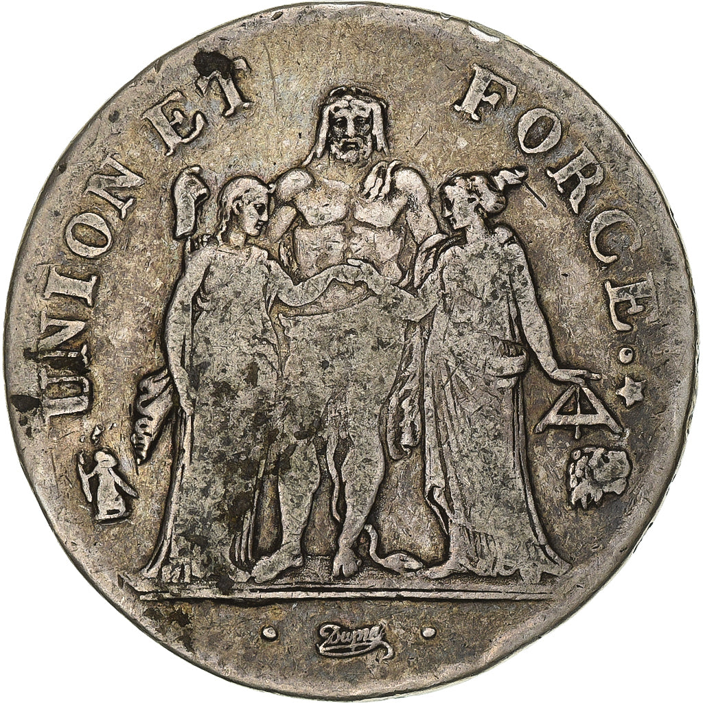 Monnaie, France, Union et Force, 5 Francs, AN 7, Bayonne, TB+, Argent