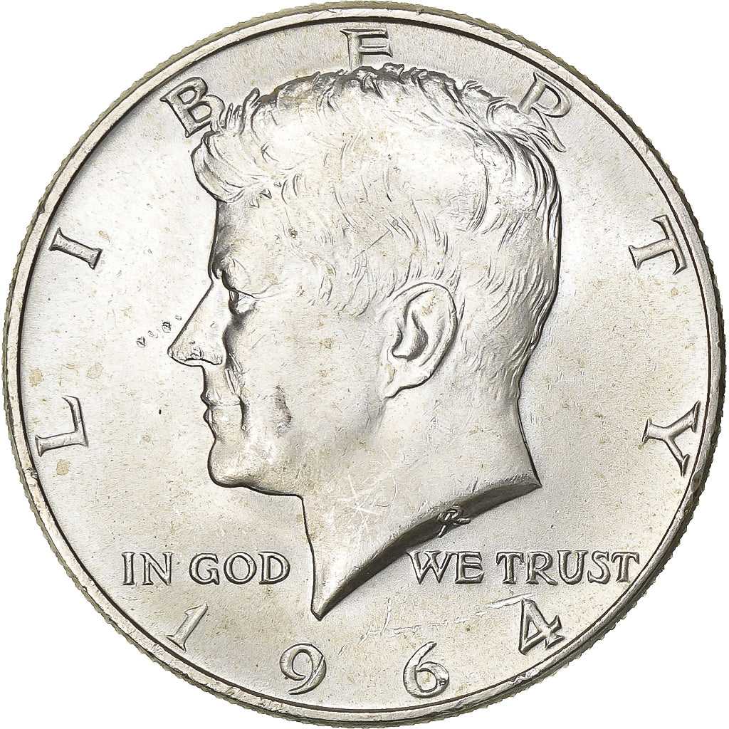 Coin, United States, Kennedy Half Dollar, Half Dollar, 1964, U.S. Mint
