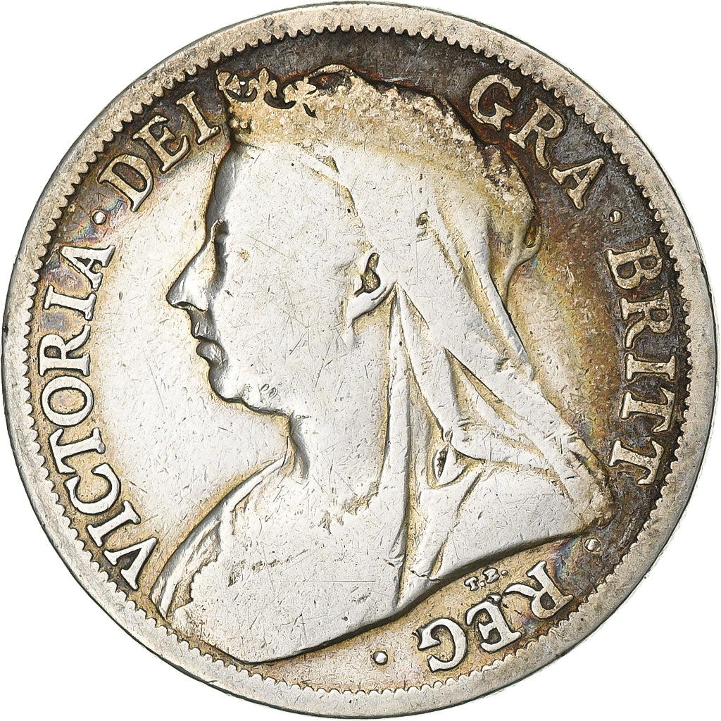 Great Britain, Victoria, 1/2 Crown, 1900, London, Silver, F(12-15), KM:782