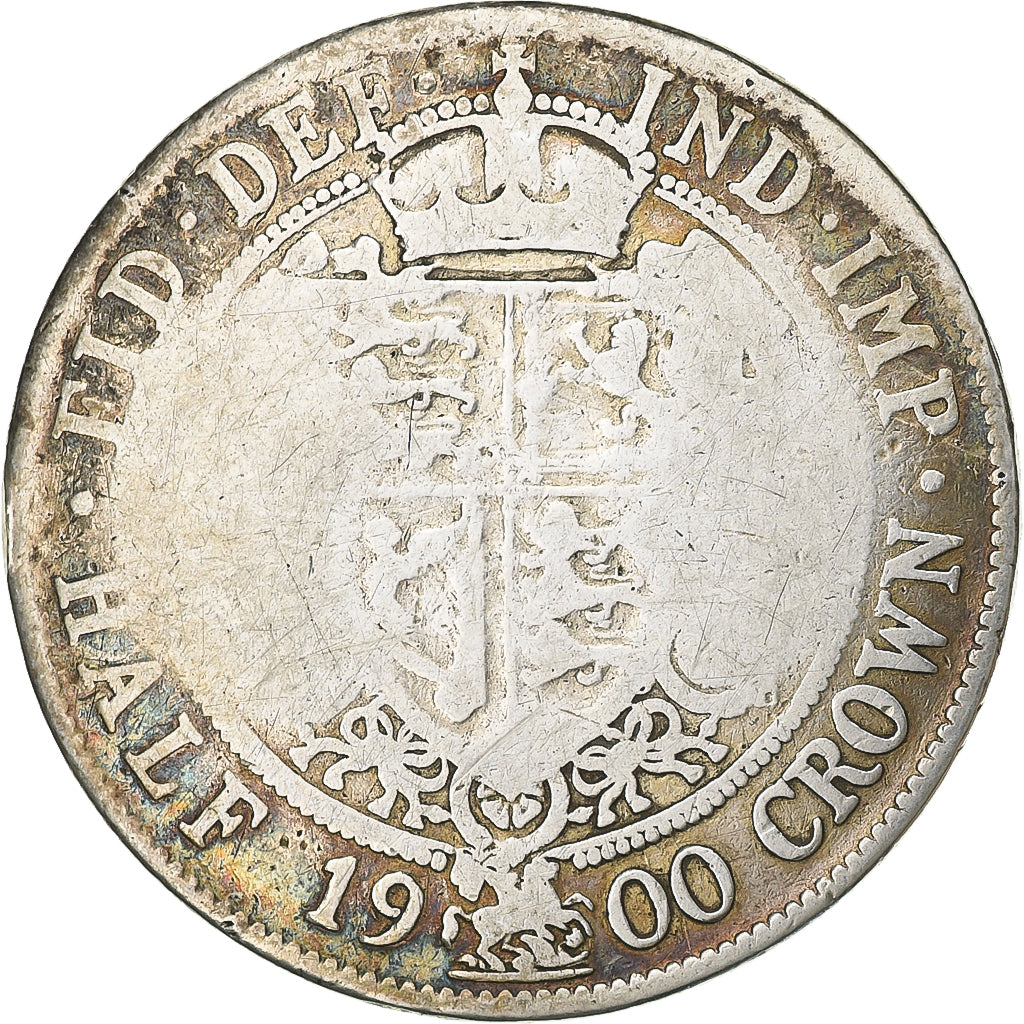 Great Britain, Victoria, 1/2 Crown, 1900, London, Silver, F(12-15), KM:782