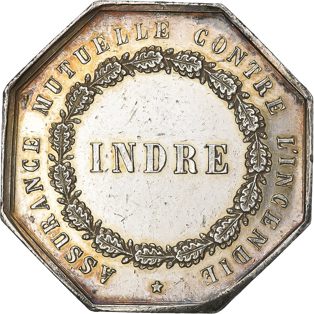 Frankreich, betaalpenning, Mutuelle de l'Indre, Incendie, 1854, Silber, Caqué